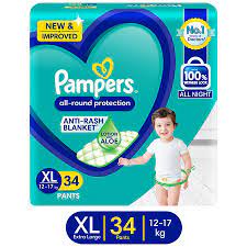 PAMPER DIAPER PANTS EXTRA LARGE (34PCS)